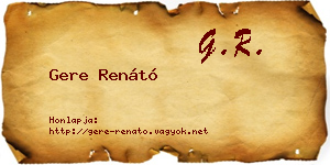 Gere Renátó névjegykártya